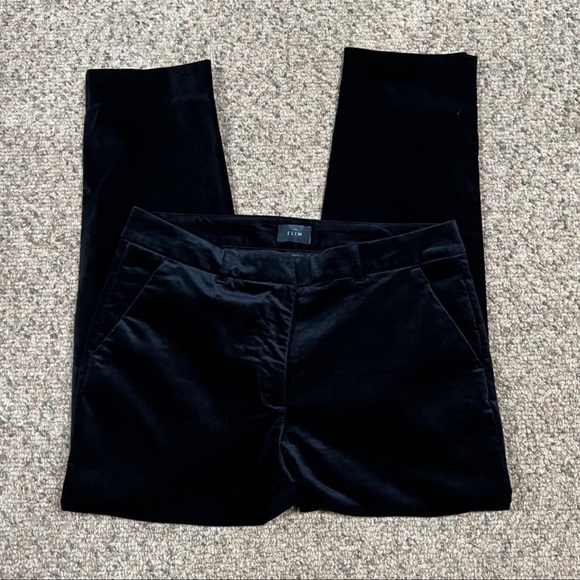 WHBM Black Velvet Slim Ankle Pants Size 10 - Picture 5 of 11